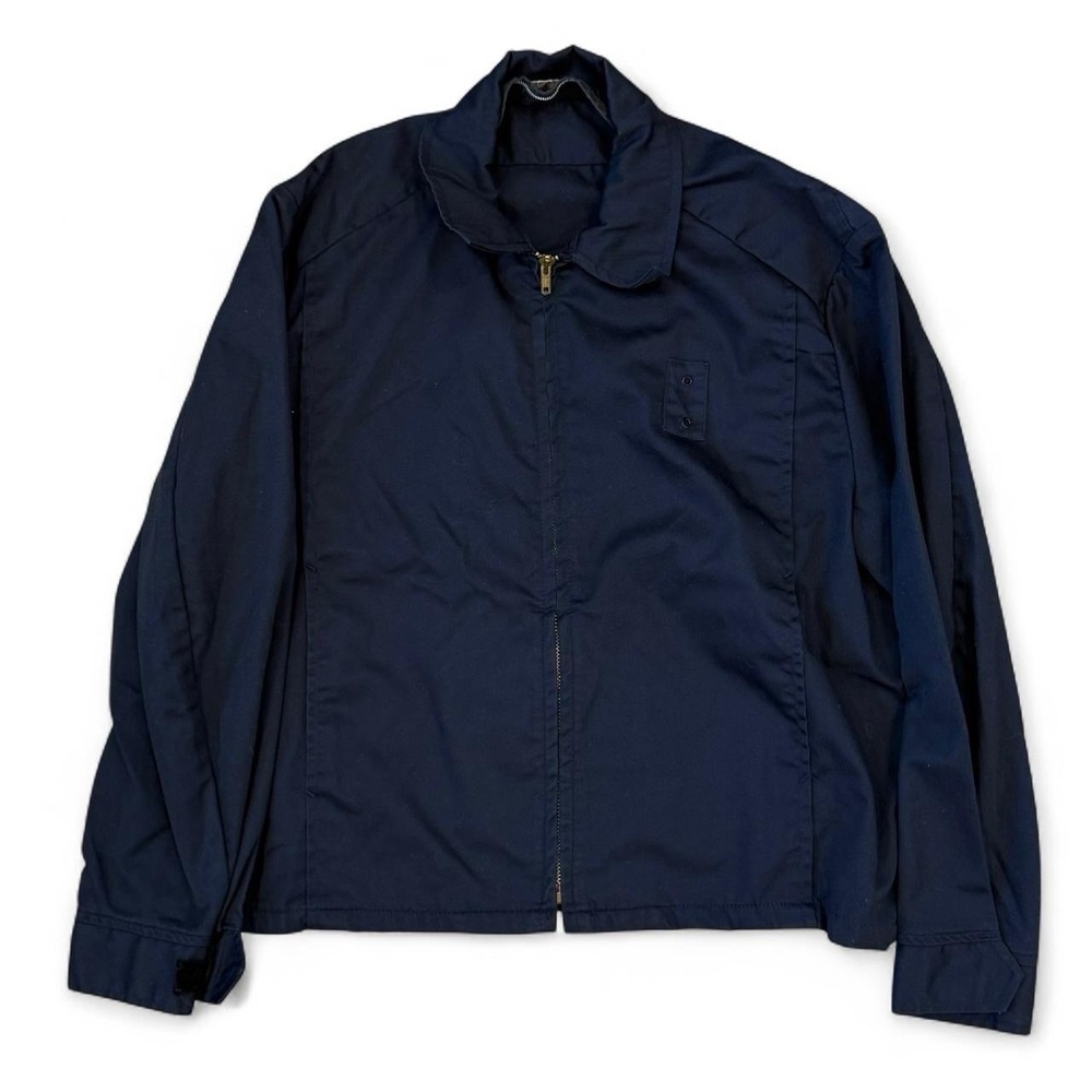 Vintage Lion Uniform Navy Blue Cropped Workwear Jacket Men's Large Boxy USA 80s
